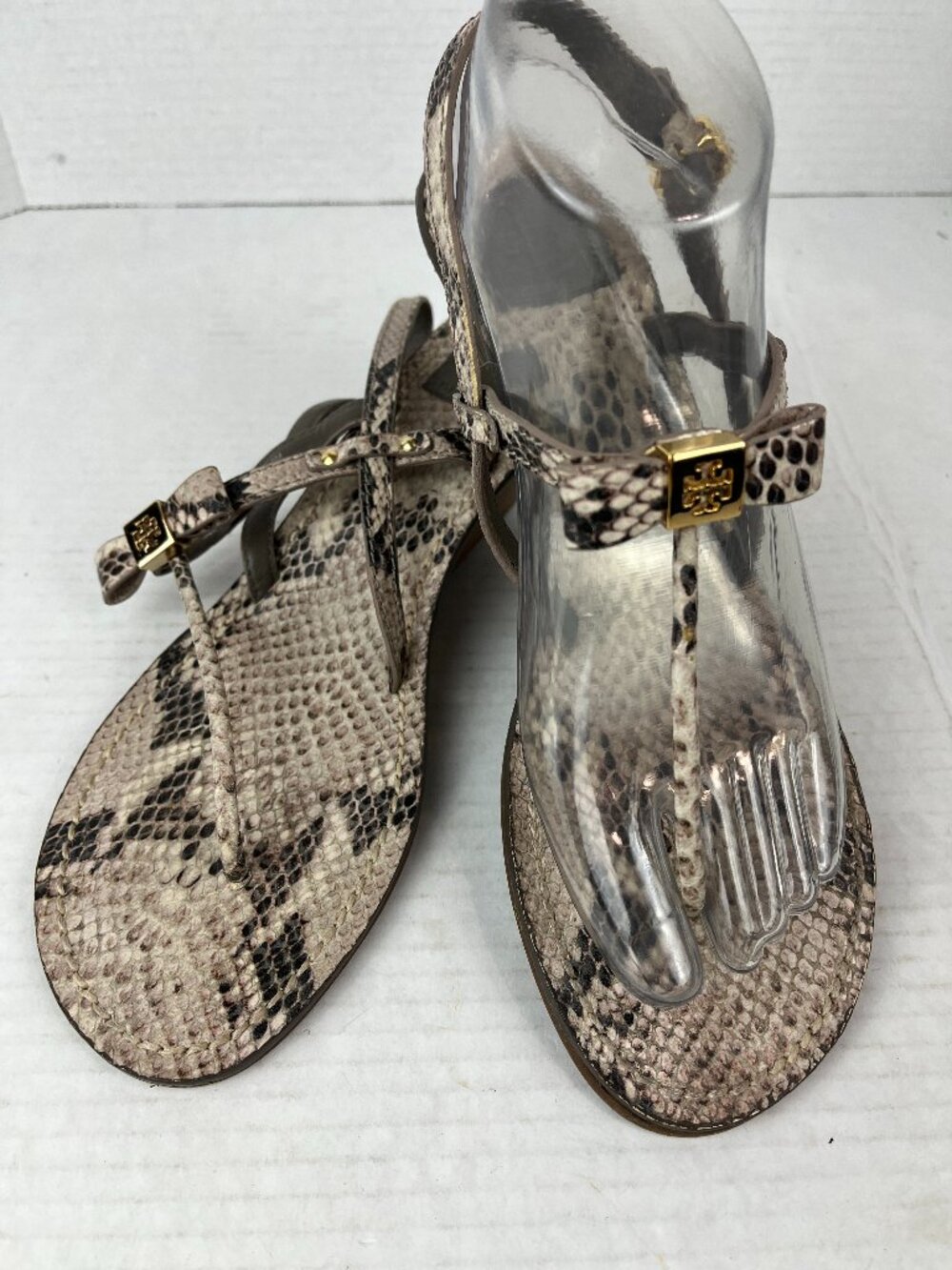 Women's Tory Burch Reptil Strappy Sandals, Size US 9, EU 39